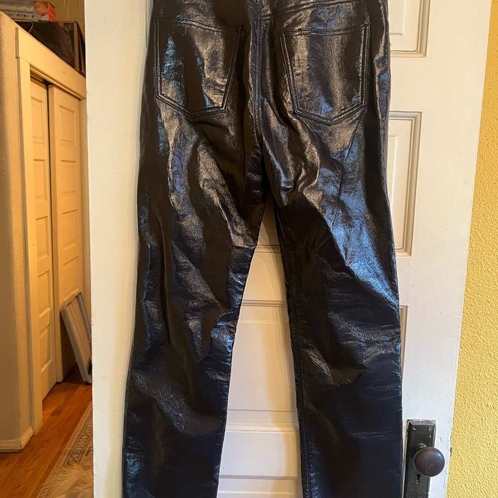 AGOLDE Recycled Leather 90s Pinch Waist High Rise Straight Pants Detox | size 28 - Picture 3 of 10